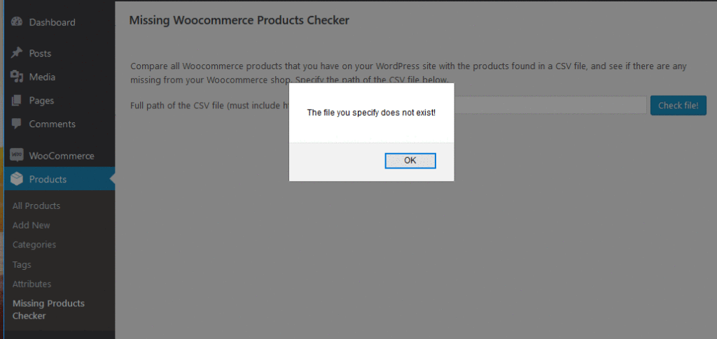 Missing Woocommerce Products Checker 2